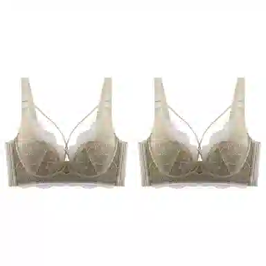 浪莎 舒适无痕无钢圈稳固不掉柔软亲肤轻薄透气收副乳防下垂聚拢文胸 女款 组合装