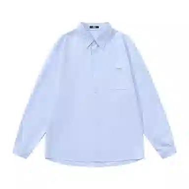 三体 你们都是虫子系列 复古美式简约基础款字母印花长款时尚百搭舒适透气薄款翻领条纹开衫休闲学生多巴胺长袖衬衫 男女同款