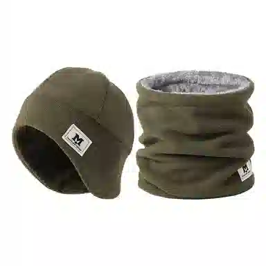 俞兆林 帽子围脖两件套男士冬季保暖滑雪护颈加绒脖套骑行登雪山面罩女防风防寒 聚酯纤维 绒线帽 男女同款情侣款