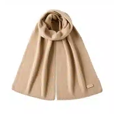 玖慕 小针织女秋冬百搭加厚保暖长辈轻奢红色 山羊绒 绒线围巾 女款