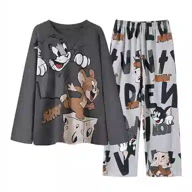 帕兰朵 休闲长袖长裤加大码睡衣套装 男款