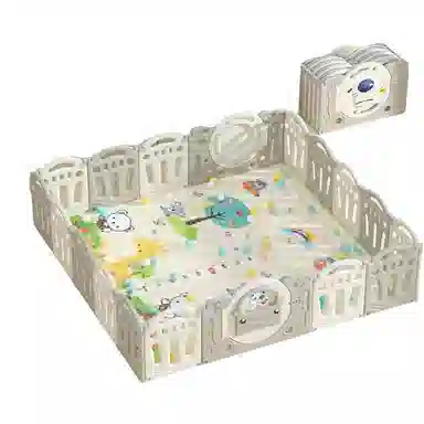 乖乖熊 游戏围栏防护栏地上室内家用 可折叠宝宝学步爬行垫安全栅栏 早教益智玩具