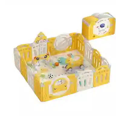 乖乖熊 游戏围栏防护栏地上室内家用 可折叠宝宝学步爬行垫安全栅栏 早教益智玩具