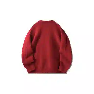 SHANTREE V-Neck Knit Sweater Red