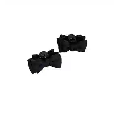 水中玉 法式公主头黑色蝴蝶结抓夹高级感侧边头发发卡头饰夹子 布艺 发夹 女款