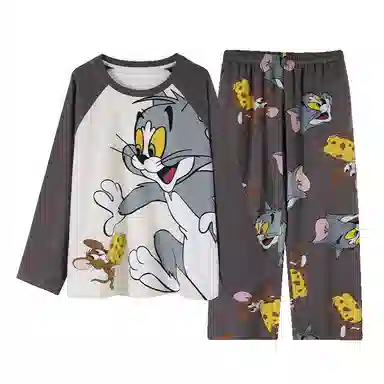 帕兰朵 休闲长袖长裤加大码睡衣套装 男款