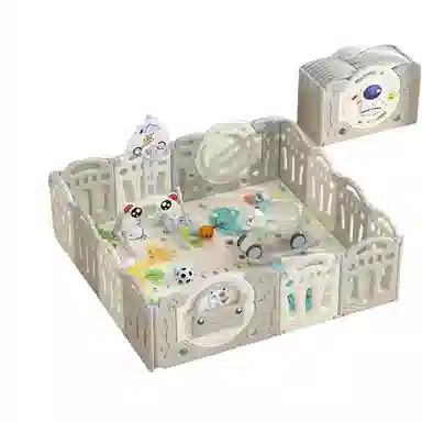 乖乖熊 游戏围栏防护栏地上室内家用 可折叠宝宝学步爬行垫安全栅栏 早教益智玩具