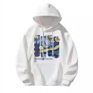 莫代尔 休闲时尚卡通潮流印花舒适亲肤连帽长袖打底衣 男女同款