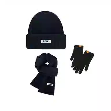 匹克 【保暖三件套】简约百搭保暖防寒 聚酯纤维 绒线帽 男女同款情侣款