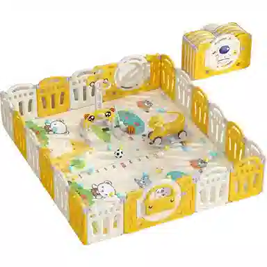 乖乖熊 游戏围栏防护栏地上室内家用 可折叠宝宝学步爬行垫安全栅栏 早教益智玩具