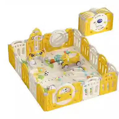 乖乖熊 游戏围栏防护栏地上室内家用 可折叠宝宝学步爬行垫安全栅栏 早教益智玩具