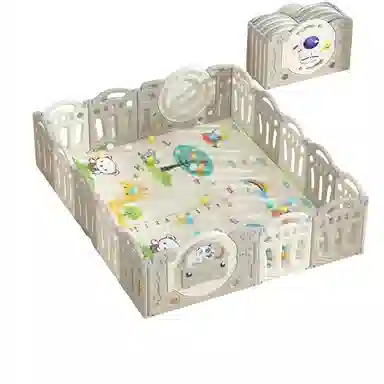 乖乖熊 游戏围栏防护栏地上室内家用 可折叠宝宝学步爬行垫安全栅栏 早教益智玩具