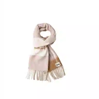 木林森 纯羊毛格子小清新流苏绒线围巾秋冬加厚保暖  围巾 男女同款情侣款