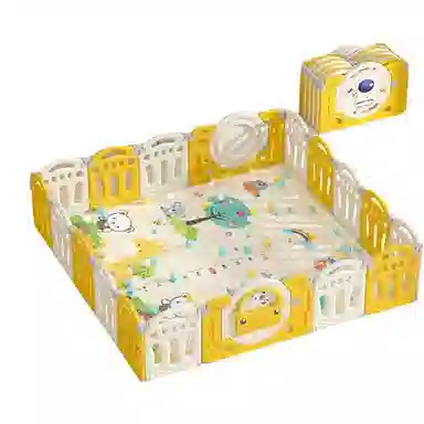 乖乖熊 游戏围栏防护栏地上室内家用 可折叠宝宝学步爬行垫安全栅栏 早教益智玩具