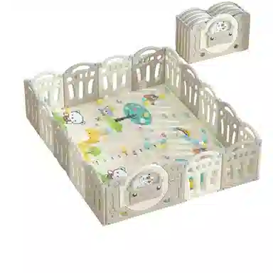 乖乖熊 游戏围栏防护栏地上室内家用 可折叠宝宝学步爬行垫安全栅栏 早教益智玩具