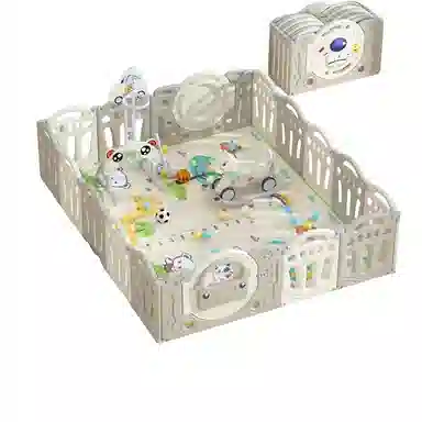 乖乖熊 游戏围栏防护栏地上室内家用 可折叠宝宝学步爬行垫安全栅栏 早教益智玩具