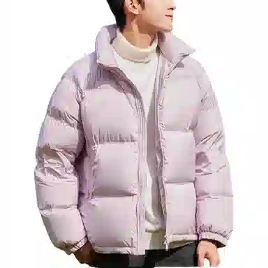 森马 纯色保暖宽松无帽立领羽绒服 男款