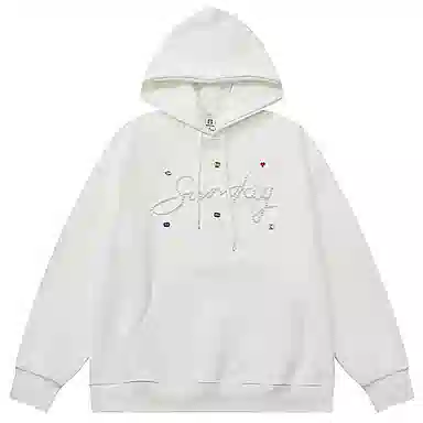 莫代尔 休闲时尚潮流字母印花舒适亲肤连帽长袖打底衣 男女同款