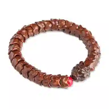 泡泡贝 新中式国潮 生肖龙本命年 火焰龙霸气大气 龙戏珠龙骨珠串把玩盘玩 紫金鼠 手串 男女同款情侣款