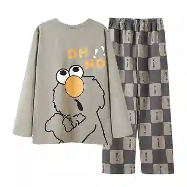 帕兰朵 休闲长袖长裤加大码睡衣套装 男款