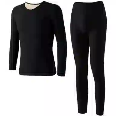 兰缪 秋冬绵羊毛蚕丝长款圆领内衣防冻羽毛绒秋衣秋裤柔软贴身锁温蓄暖舒适透气基础打底保暖套装 男款