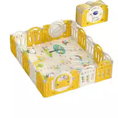 乖乖熊 游戏围栏防护栏地上室内家用 可折叠宝宝学步爬行垫安全栅栏 早教益智玩具