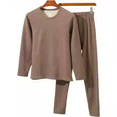 兰缪 秋冬绵羊毛蚕丝长款圆领内衣防冻羽毛绒秋衣秋裤柔软贴身锁温蓄暖舒适透气基础打底保暖套装 男款