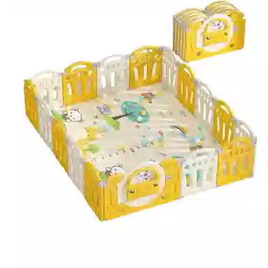 乖乖熊 游戏围栏防护栏地上室内家用 可折叠宝宝学步爬行垫安全栅栏 早教益智玩具