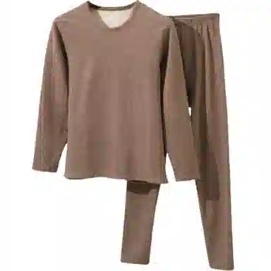 雅鹿 防寒时尚隐形纯色保暖套装 男款