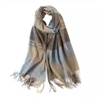 上海故事 送礼  百搭格子大披肩 绒线围巾  女款 礼盒装