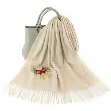 上海故事 粗纺刺绣圣诞之夜  圣诞系列 纯羊毛 绒线围巾 男女同款情侣款