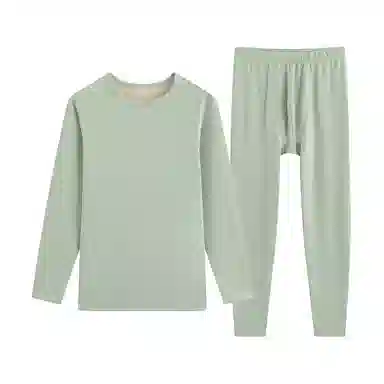 贴身领域 加厚加绒纯色舒适透气保暖套装 男款