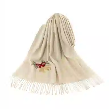 上海故事 粗纺刺绣圣诞之夜  圣诞系列 纯羊毛 绒线围巾 男女同款情侣款