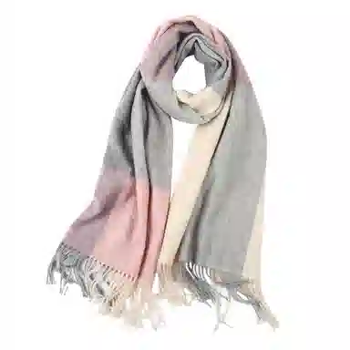 上海故事 送礼  百搭格子大披肩 绒线围巾  女款 礼盒装