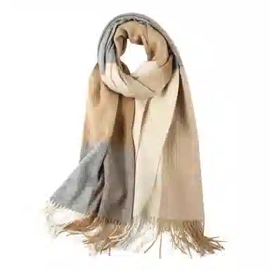 上海故事 送礼  百搭格子大披肩 绒线围巾  女款 礼盒装