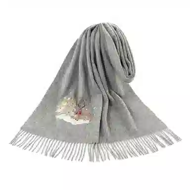 上海故事 粗纺刺绣圣诞之夜  圣诞系列 纯羊毛 绒线围巾 男女同款情侣款