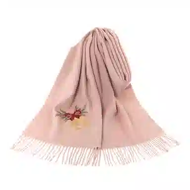 上海故事 粗纺刺绣圣诞之夜  圣诞系列 纯羊毛 绒线围巾 男女同款情侣款