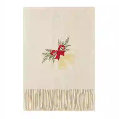 上海故事 粗纺刺绣圣诞之夜  圣诞系列 纯羊毛 绒线围巾 男女同款情侣款