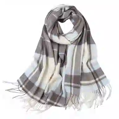 上海故事 送礼  百搭格子大披肩 绒线围巾  女款 礼盒装