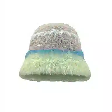 北极绒 秋冬季毛绒显脸小彩色针织大头围加厚保暖 聚酯纤维 渔夫帽 男女同款情侣款