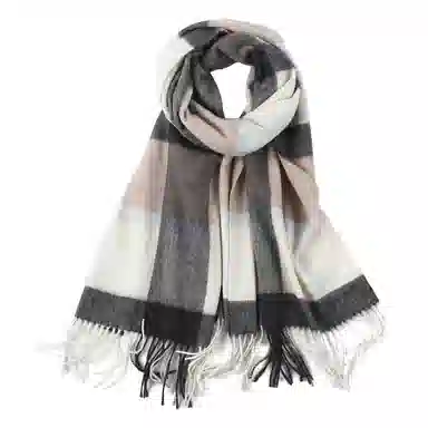 上海故事 送礼  百搭格子大披肩 绒线围巾  女款 礼盒装