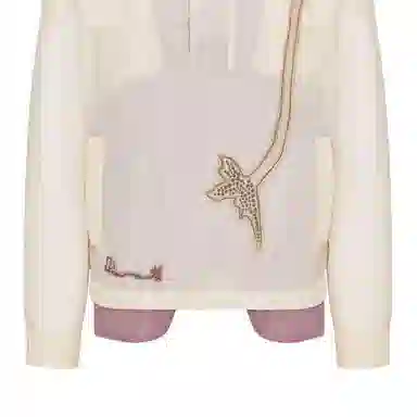 DIOR Pattern Appliqué Hoodie Jacket White