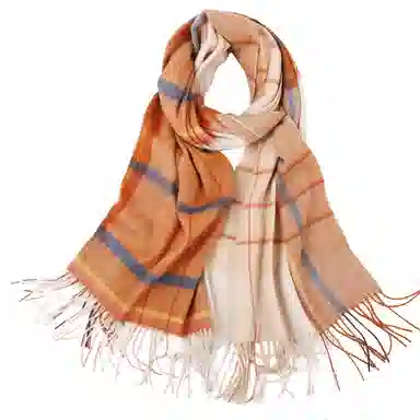 上海故事 送礼  百搭格子大披肩 绒线围巾  女款 礼盒装