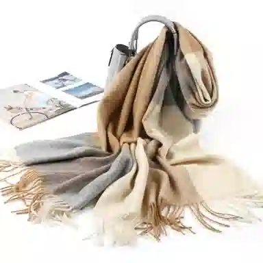 上海故事 送礼  百搭格子大披肩 绒线围巾  女款 礼盒装