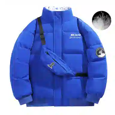 三体 红岸基地系列 含挎包字母徽章印花基础款宽松户外防水防风休闲保暖加厚立领羽绒服 男女同款