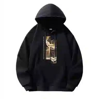 莫代尔 简约潮流舒适亲肤连帽长袖打底衣 男女同款