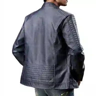 【dme】 美式复古机车风休闲立领防风防水皮衣 男女同款