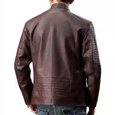 【dme】 美式复古机车风休闲立领防风防水皮衣 男女同款