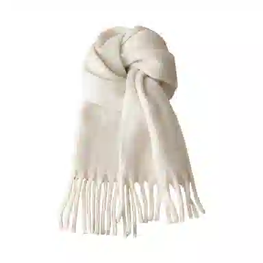 北极绒 秋冬季高级感款纯色超大加厚保暖 绒线围巾 男女同款情侣款