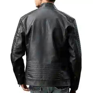 【dme】 美式复古机车风休闲立领防风防水皮衣 男女同款